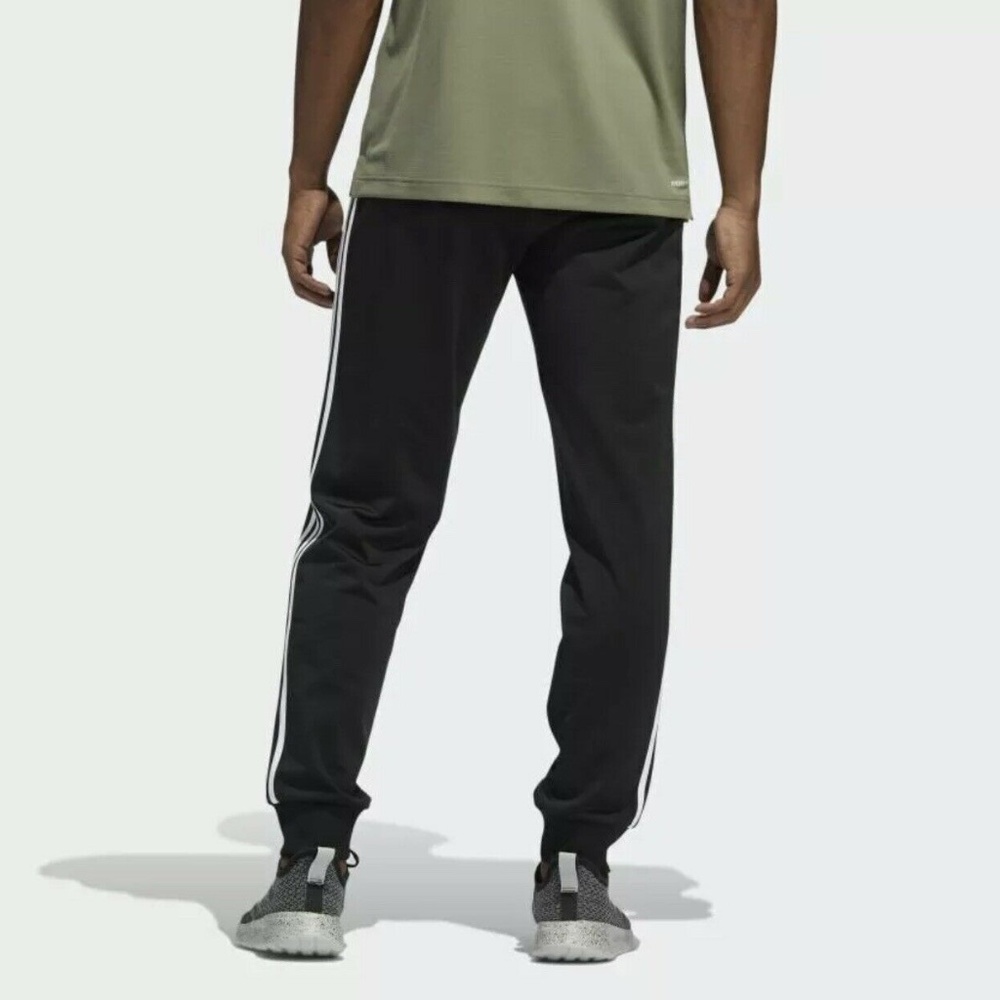 Adidas 3 Stripes Tricot Mens Tapered Cuff Joggers Pants Black GD5957 NEW Sz L - Picture 2 of 6